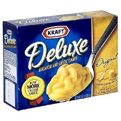 Kraft Macaroni & Cheese Deluxe Dinner,  Original Cheddar, 14-Ounce Boxes (Pack of 8)