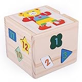 数字つみき　パンダつみき　図形認識　木製　知育 おもちゃ