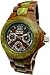 Tense Mens Wood Watch Sandalwood w/Green Hypoallergenic G4300SG