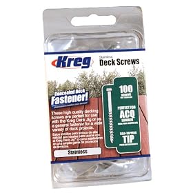 KREG SDK-C2SS-100 2-Inch, #8 Coarse, Stainless Steel Deck Screw, 100 Ct