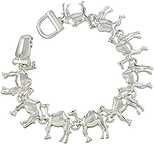 Camel Magnetic Charm Bracelet C46 Silver Tone Fold Over Clasp