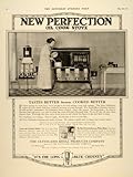 1917 Ad Cleveland Metal Long Blue Chimney Cooking Stove - Original Print Ad