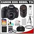 Canon EOS Rebel T3i 18.0 MP Digital SLR Camera Body & EF-S 18-55mm IS II Lens with 75-300mm III Lens + 32GB Card + Battery + Case + Filter Set + Tripod + Cleaning Kit Canon EOS Rebel T3i 18.0 MP Digital SLR Camera Body & EF-S 18-55mm IS II Lens with 75-300mm III Lens + 32GB Card + Battery + Case + Filter Set + Tripod + Cleaning Kit