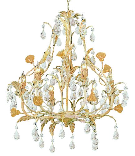 6 Lights Hand Painted Wrought Iron Chandelier On Sale