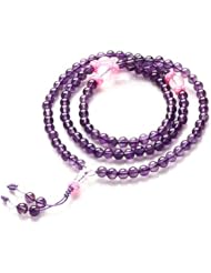 Honeystore Girls White Crystal Natural Amethyst Stretch Bracelet Color Purple