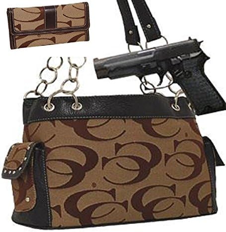 Khaki Fashion Signature Conceal and Carry Purse W Matching Wallet