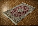 3'4 x 5'0 Red Persian Hand Knotted Silk Nain Rug