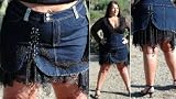 PrincessStretchDenim&LaceMiniSkirt, Blue