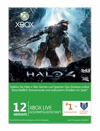 Xbox 360 - Live Gold 12 + 1 Monate - im Design von Halo 4