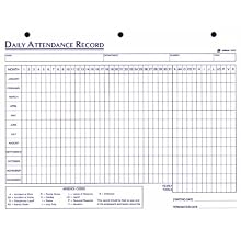 Adams Daily Attendance Record, 8.5 x 11 Inches, 3-Hole Punched, 50-Pack, White, (9493)
