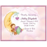 Birth Announcement Cards, Personalized - Baby in the Moon (Girl), 25 Count, 5.5?x4.25? with Envelopes