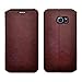 GW Case Compatible for Galaxy S6 Edge Wallet Case, Slim Flip Folio [Kickstand Feature] Pu Leather Wallet Case with ID&Credit Card Slot for Galaxy S6 Edge - Brown Wallet
