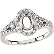 14K White Gold Diamond Semimount - CENTER STONE NOT INCLUDED.
