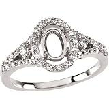 14K White Gold Diamond Semimount - CENTER STONE NOT INCLUDED.