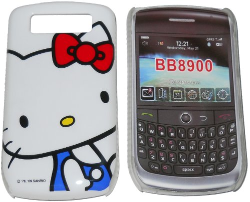 Blackberry 8900 Curve Hello Kitty Hard Back Snap-on Case Cover Protector(Sitting Big Face Hello Kitty on White Background)
