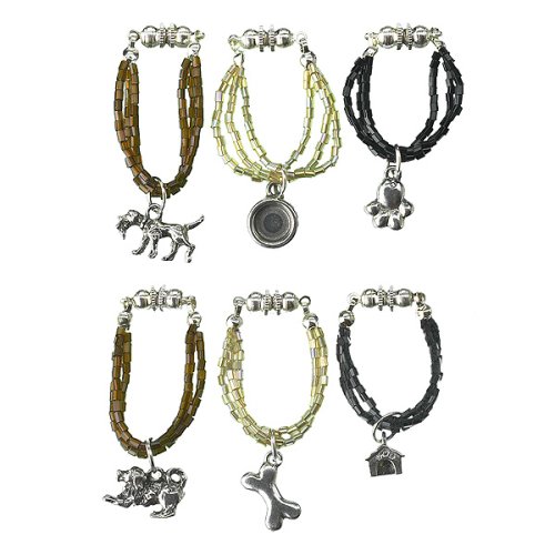 Vino's Let The Dogs Out Magnetic Wine Glass Charms, Set of 6