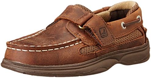Sperry Top-Sider Cutter Hook and Loop Boat Shoe (Toddler/Little Kid/Big Kid), Brown, 11 W US Little Kid
