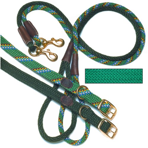 Mendota Double-braid Collar 1 Inch W Up To 21 Inch - Kelly Green