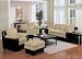 Microfiber Sofa Set - 4 Piece in Beige Microfiber / Dark Brown - Coaster