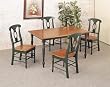 5 Piece Oak-Hunter Green Dinette Set By Coaster Furniture
