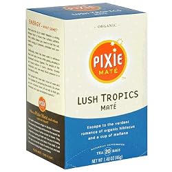 Pixie Mate Tropics Mate, Organic, Tea Bags, 20-Count Boxes (Pack of 6)