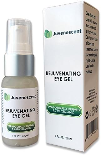 Juvenescent Rejuvenating Eye Gel - Best Eye Gel to Eliminate Dark Circles, Puffiness, Wrinkles and Crows Feet - 1 OZ - Paraben Free - Improves Elasticity and Boosts Collagen Production - Made in USA!