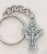 Pewter Celtic Cross Keychain Irish Christian Keyring Catholic Crucifix