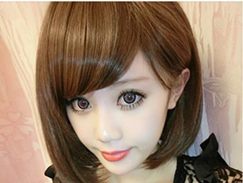 Orino Beauty™ High Quality New Fashion Fluffy Fancy Brown Bob Haircut Wig with Oblique Bangs(OBW-#031)