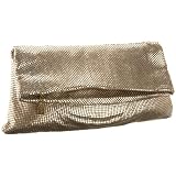 BCBGMAXAZRIA Evening Metal Mesh Fold-Over Clut
