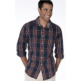 IZOD Jeans Tartan Plaid Sport Shirt