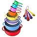 Vremi 13 Piece Mixing Bowl Set With Handle - With Nesting Colorful Measuring Cups Spoons Colander Mesh Strainer - BPA Free Plastic Stackable Nested Mixing Bowls Large Small Pour Spout Baking Cooking