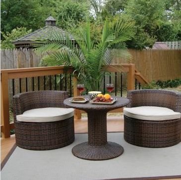 Deeco DM-GV-505 Art-Deck-Oh Geo Vino Interlocking All Weather Wicker Furniture Set