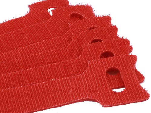 9 in Velcro Hook and Loop Cable Ties 50/Pack - Red On Sale