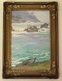 Carmel Highlands, Original Seascape Oil Painting By Listed Artist Louise Fisher MacDougall - Early California Art