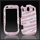 Pink and Silver Zebra Cristalina crystal bling case-cover for Palm Pixi (Sprint version)