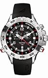 Nautica A31503G Gents Polished Silver Swiss Movement watch with Black PU Strap
