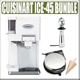 Cuisinart ICE45 White Soft Serve Ice Cream Maker + Deluxe Accessory Bundle