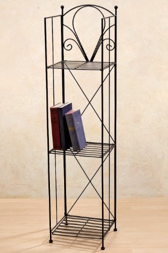 Metall - Regal im Landhausstil, mit 3 Böden, 120 cm hoch