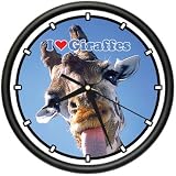 GIRAFFE ~Wall Clock~ zoo animal decor giraffes print