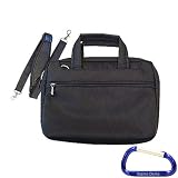 Suited Carbon Black Shoulder Strap Carrying Case / Bag with Free Carabiner Key Chain for the Apple iPad Wi-Fi / 3G Model 16GB, 32GB, 64GB
