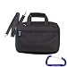 Suited Carbon Black Shoulder Strap Carrying Case / Bag with Free Carabiner Key Chain for the Apple iPad Wi-Fi / 3G Model 16GB, 32GB, 64GB