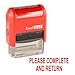 ExcelMark Self-Inking Rubber Teacher Grading Stamp - Please Complete and Return