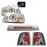 03-06 Ford Expedition Chrome LED Halo Projector Headlights  w Amber + LED 3RD Brake... by Luminx Lighting