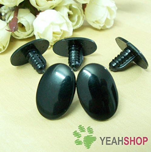 25mmx18mm Black Oval Safety Eyes/Plastic Eyes - 10 Pairs