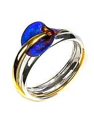 Titanium Plated Sterling Silver and Honey Amber Flower Large Bangle