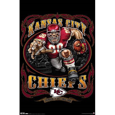 (22x34) Kansas City Chiefs (Mascot, Grinding It Out Since 1960) Sports Poster Print at Amazon.com