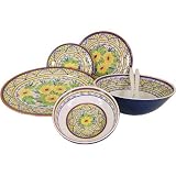 Le Cadeaux Melamine Lisbon Sunflowers Dinnerware:Plates,Bowls & More