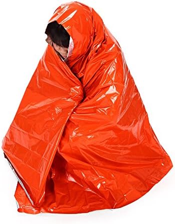 210 * 130cm Emergency Survival Blanket Travel Kit Outdoor Life-saving Warming Blanket For Camping Hiking - Orange