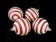 4ct Peppermint Twist Glitter Striped Shatterproof Christmas Ball Ornaments 3"