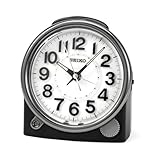 Seiko Bedside Alarm Clock Black Case with Silver-Tone Trim